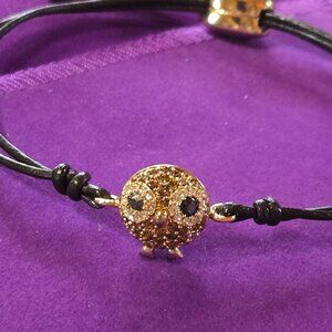 Fossil Pave Crystal Owl Bracelet